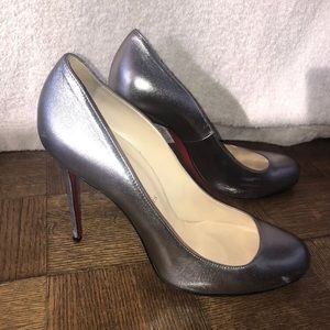 Christian Louboutin Silver Fifi Pumps 40